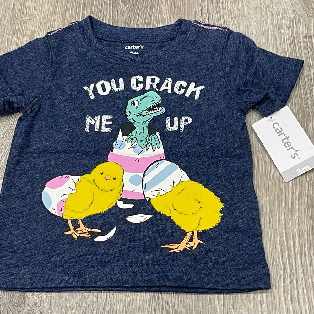 New Carter’s Baby Boy Shirt Dinosaur Chicks 3 Month K6